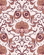 Floral Swirl Crimson Pink Accent Rug