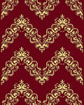Golden Damask Floral Swirl Rug