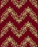 Golden Damask Floral Swirl Rug