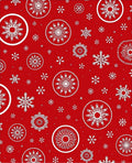 Festive Red Snowflake Medallion Rug