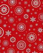 Festive Red Snowflake Medallion Rug