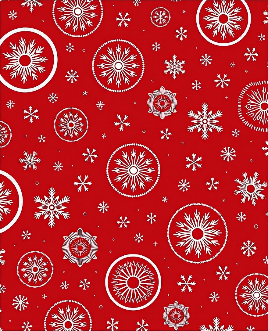 Festive Red Snowflake Medallion Rug
