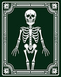 Dark Green White Skeleton Emblem Rug