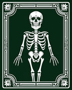 Dark Green White Skeleton Emblem Rug