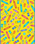 Yellow Crayon Collection Scattered Art Rug