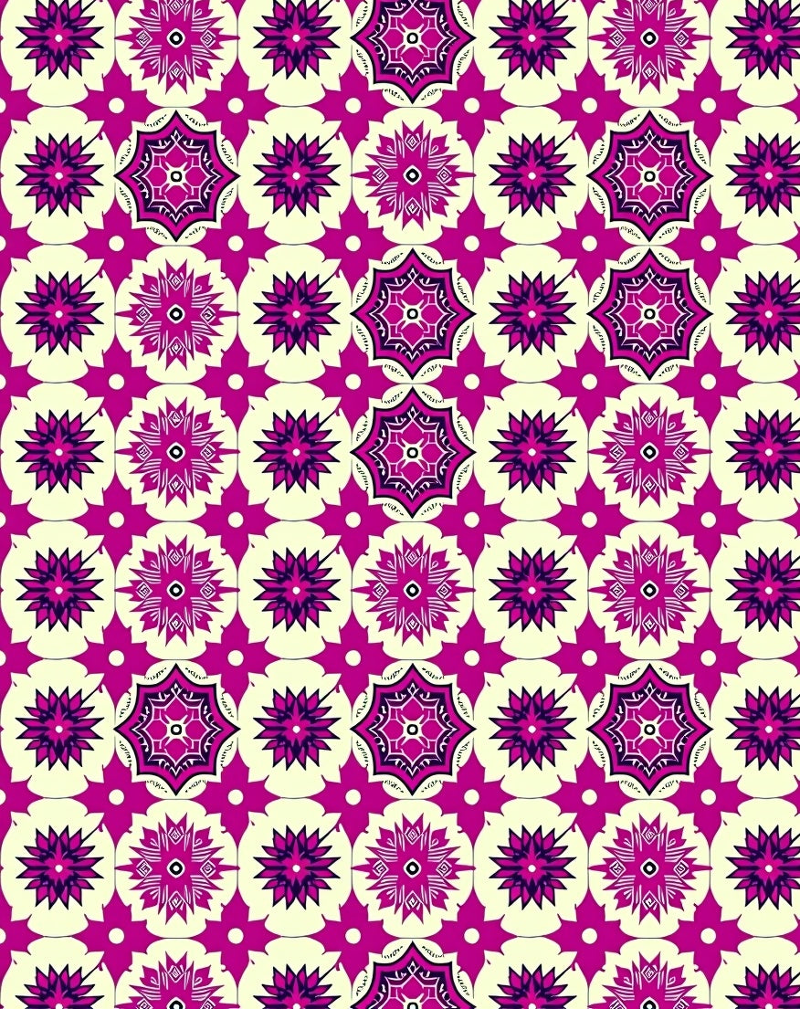 Vivid Magenta Geometric Starburst Rug