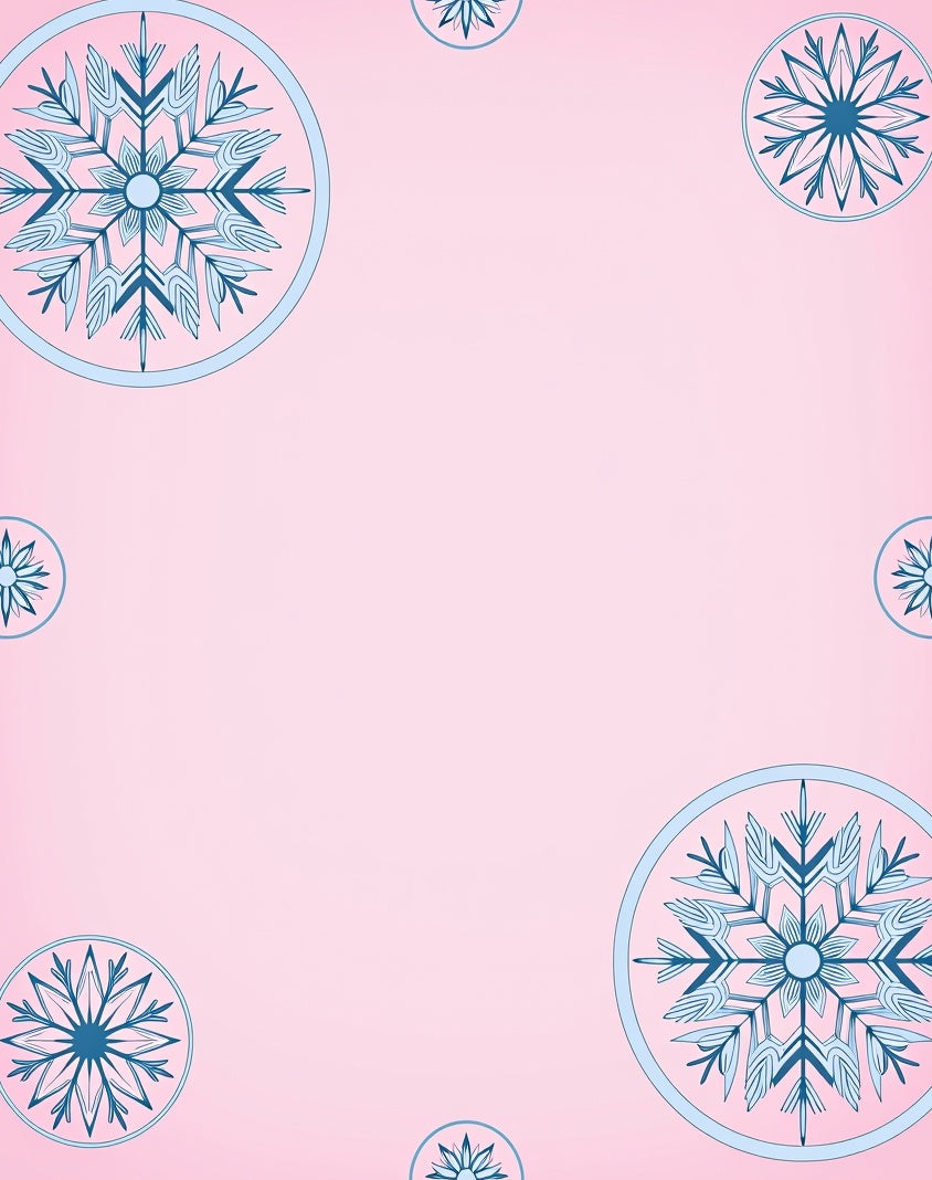 Soft Pink Snowflake Mandala Rug