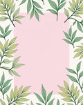 Pale Pink Square Leafy Border Rug