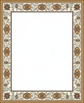 Golden Floral Scroll Border Rug