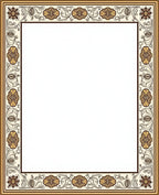 Golden Floral Scroll Border Rug