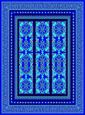 Radiant Blue Geometric Medallion Rug