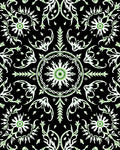 Black and White Floral Medallion Rug