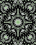 Black and White Floral Medallion Rug