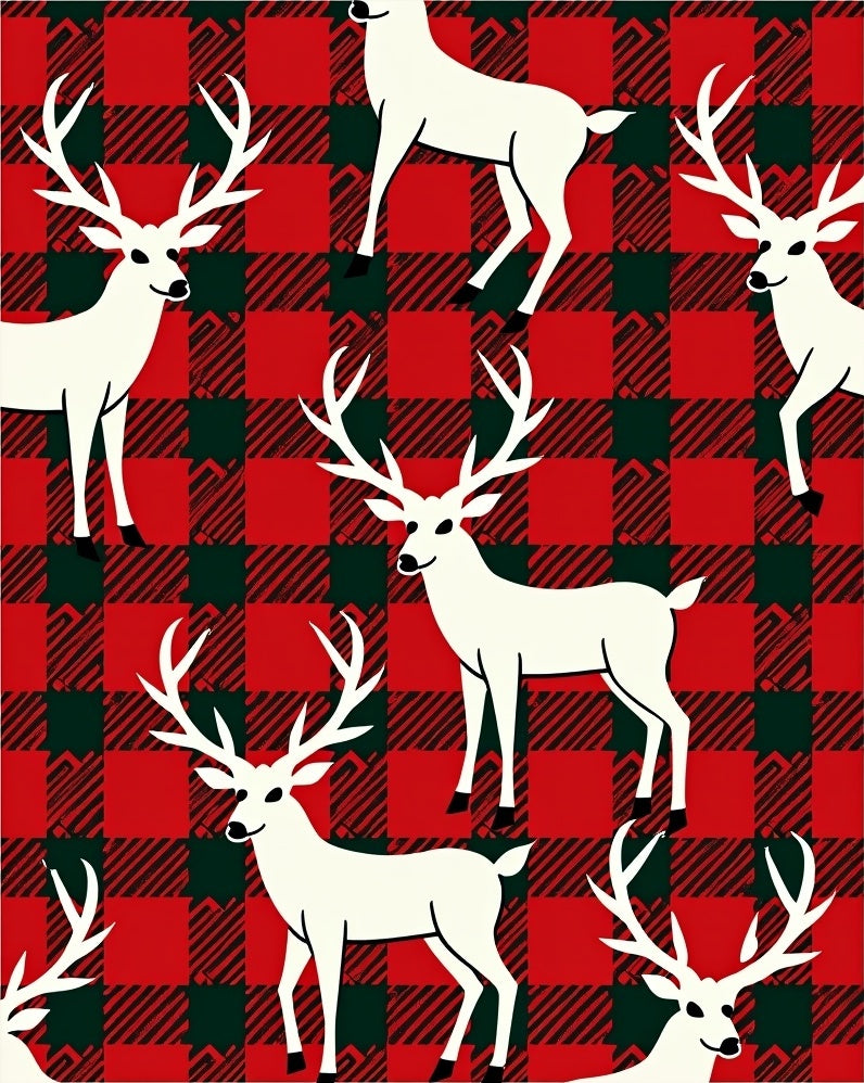 Red and Green Buffalo Check Deer Rug