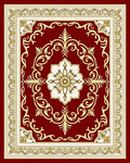Gilded Red Floral Medallion Rug