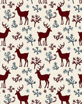 Deep Red Deer Woodland Sprig Rug