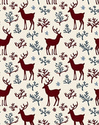 Deep Red Deer Woodland Sprig Rug