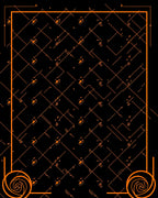 Orange Geometric Swirls Outline Rug