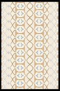 Neutral Beige And Blue Vertical Stripe Rug