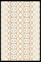 Neutral Beige And Blue Vertical Stripe Rug