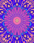 Vibrant Pink Blue Floral Sunburst Rug