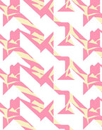 Pink Yellow Abstract Geometric Jagged Rug