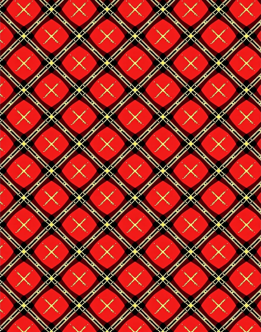 Bold Red Tartan Diamond Rug