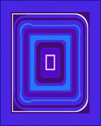 Deep Blue Layered Square Aura Rug