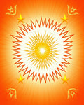 Golden Sunburst Star Burst Rug