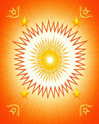 Golden Sunburst Star Burst Rug
