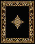 Golden Ornate Floral Border Rug