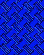 Electric Blue Jagged Zigzag Rug