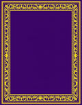 Ornate Yellow Floral Border Purple Rug
