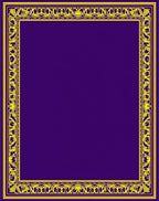 Ornate Yellow Floral Border Purple Rug