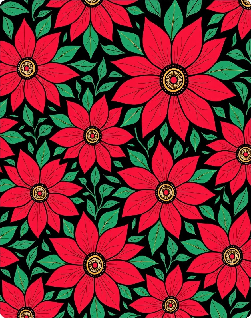 Bold Red Floral Garden Rug