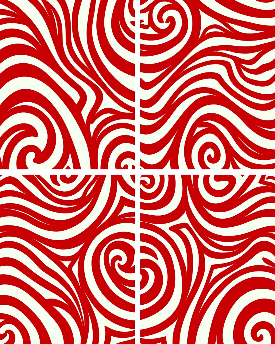 Crimson Swirl Organic Flow Rug