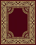 Regal Gold Floral Border Emblem Rug