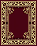 Regal Gold Floral Border Emblem Rug