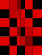Bold Red Black Checkerboard Blocks Rug