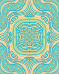 Azure Sea Swirl Mandala Rug