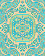 Azure Sea Swirl Mandala Rug