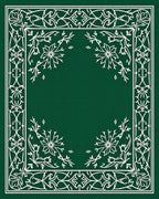 Forest Green Ornate Floral Scroll Rug