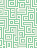 Soft Mint Geometric Labyrinth Intricate Rug