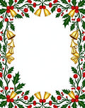 Festive Red Holly Gold Bells Border Rug
