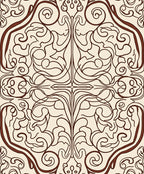 Cream Red Art Nouveau Swirl Rug