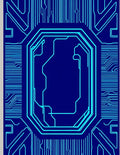 Electric Blue Circuit Board Rug