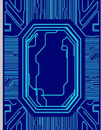 Electric Blue Circuit Board Rug