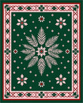 Crimson Green Floral Border Rug