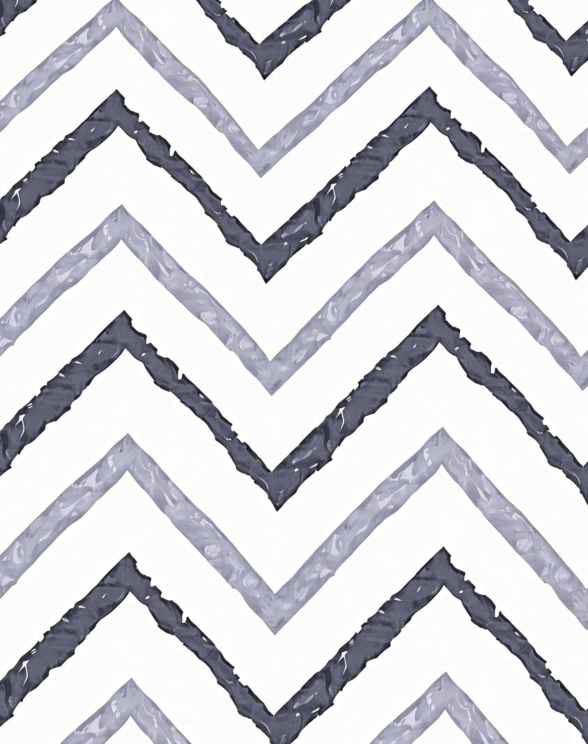 Dark Grey Light Blue Chevron Rug
