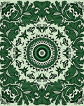 Emerald Green Floral Medallion Symmetry Rug